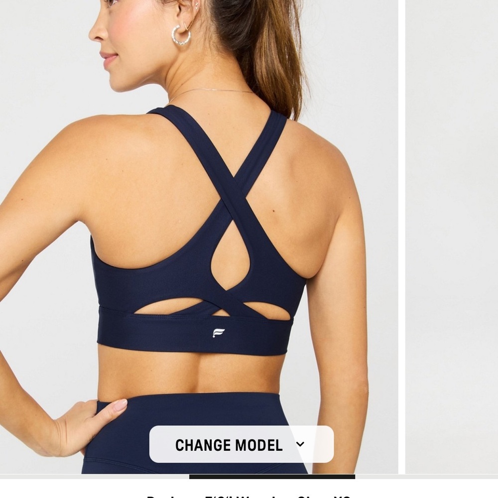 Fabletics Navy Sports Bra & Define Powerhold Leggings